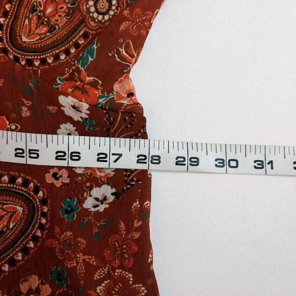 Francesca's Mi Ami Paisley Top Size XL Brown Feminine Bohemian Peasant Hippie - Picture 9 of 12